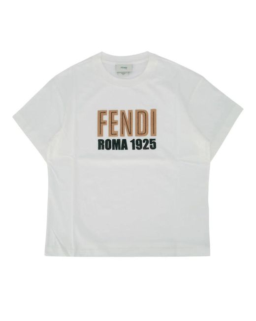 Fendi White T Shirt With Logo