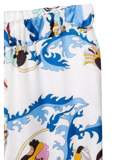 Emilio Pucci Blue Fabric Pants