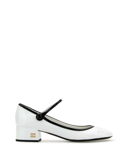 Miu Miu White Leather Pumps