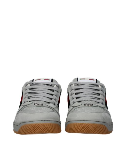 Gucci Gray Sneakers Fabric for men