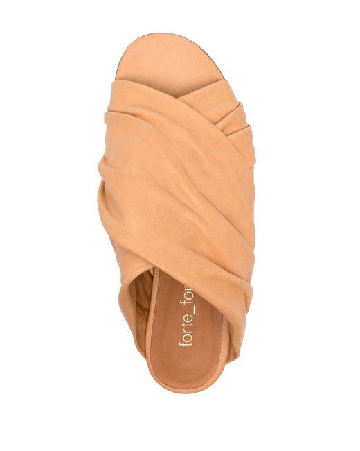 Forte_forte Pink Leather Crossed Flat Sandals for men