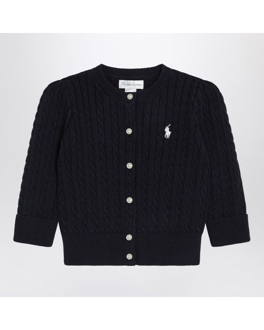 Polo Ralph Lauren Blue Cable Knit Cotton Cardigan