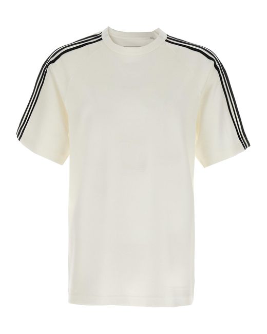 Y-3 White 'y-3 Short Sleeve Tee 3-stripes' T-shirt