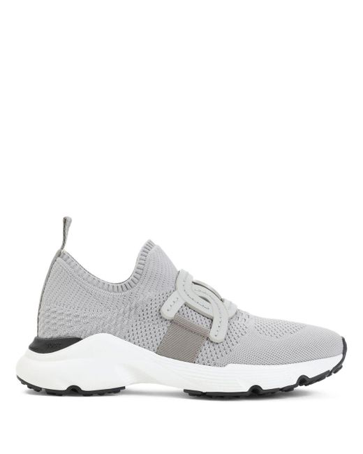 Tod's White Gestrickte Slip-On-Sneakers
