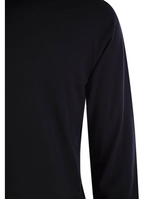 Fedeli Blue Turtleneck Sweater for men