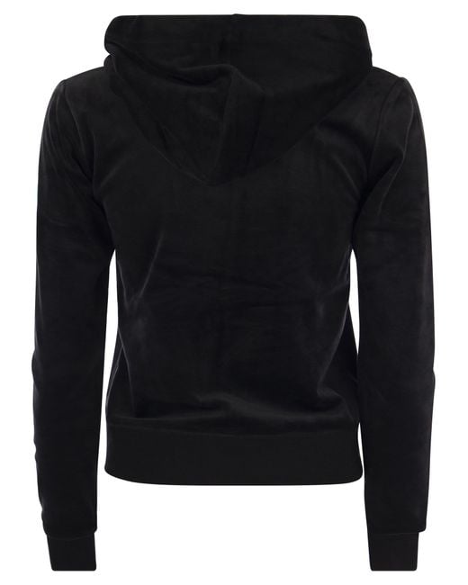 Juicy Couture Black Cotton Velvet Hoodie for men
