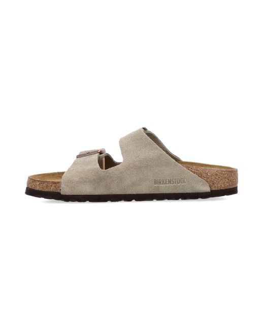 Birkenstock White Arizona Suede Sandals