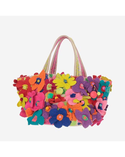 Péro Red Baumwolltasche mit bestickten Einsätzen