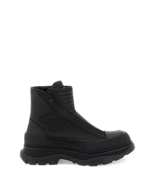 Alexander McQueen Sleek Rubberized Ankle Boots For in Black for Men Lyst Canada