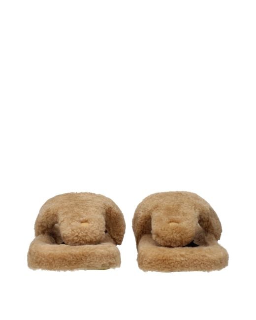 Loewe Brown Slippers And Clogs Fur