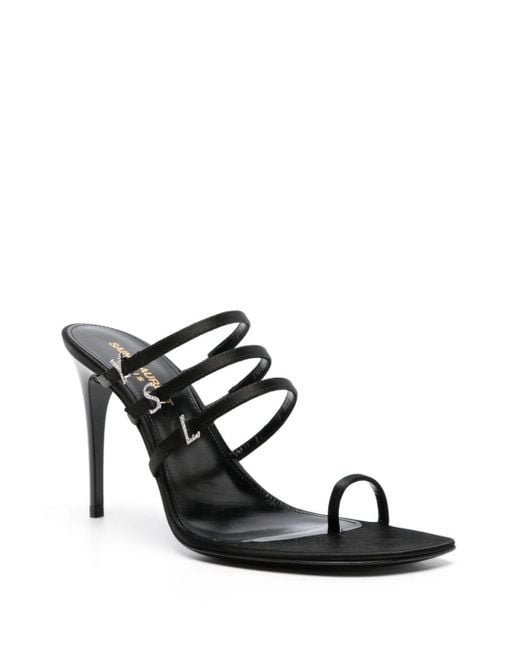 Saint Laurent Black Jerry 95 Satin Sandal