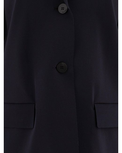 Max Mara Blue Single-Breasted Jersey Blazer