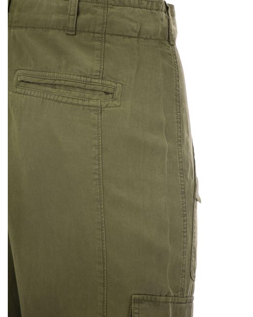 Linen Blend Twill Cargo Pantaloni di Polo Ralph Lauren in Green