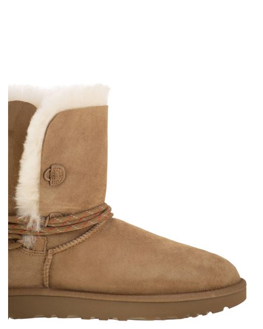 Ugg Brown Bailey Tie Wildleder -Knöchelstiefel