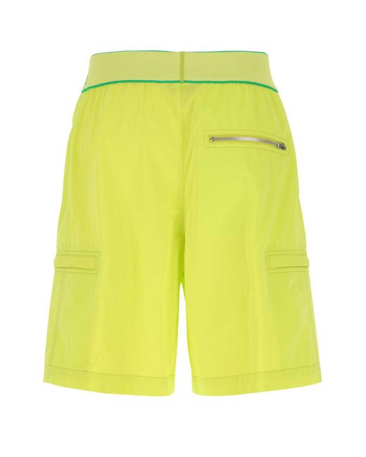 Bottega Veneta Yellow Acid Nylon Bermuda Shorts for men
