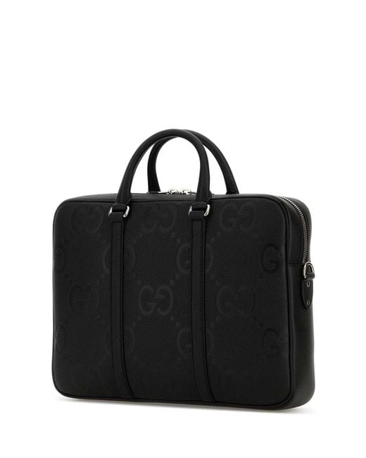 Gucci Black Leather Briefcase for men