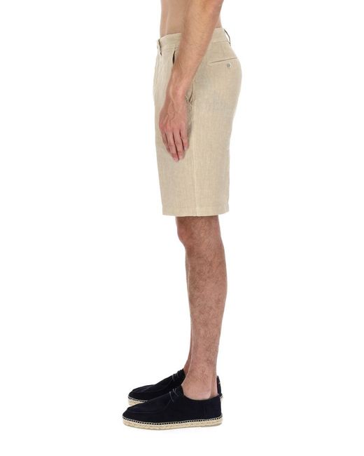 120% Lino Natural Linen Mini Shorts For for men