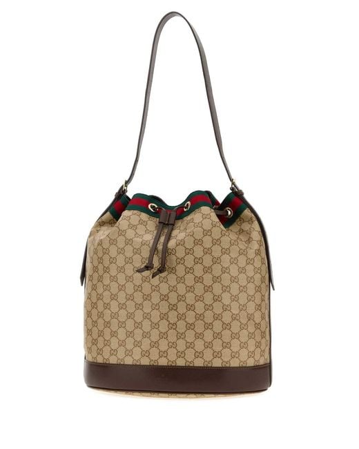 Gucci Natural Gg Canvas Bucket Bag
