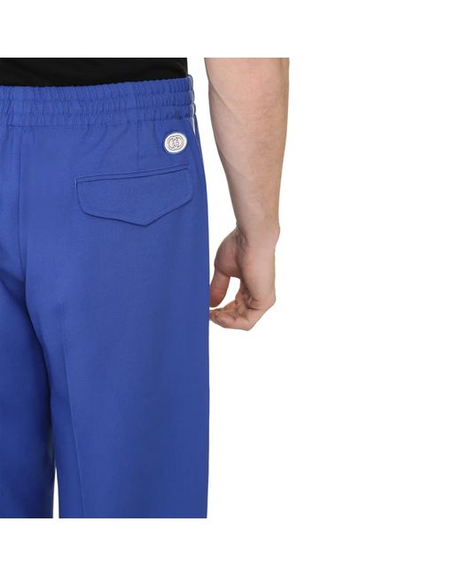 Gucci Blue Wool Pants for men