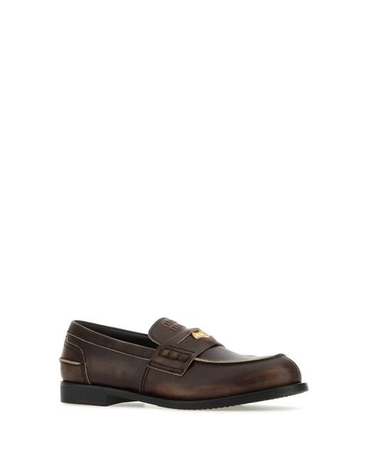 Miu Miu Multicolor Dark Leather Loafers