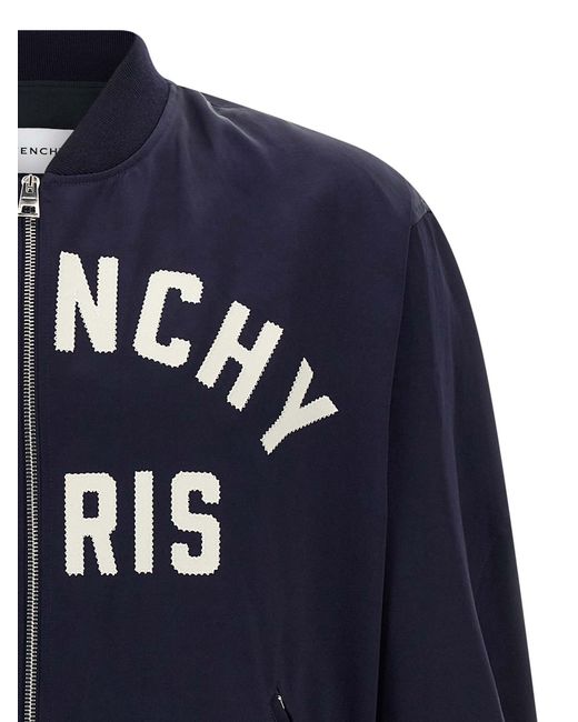 Givenchy Logo Bomber Jacket in het Blue voor heren