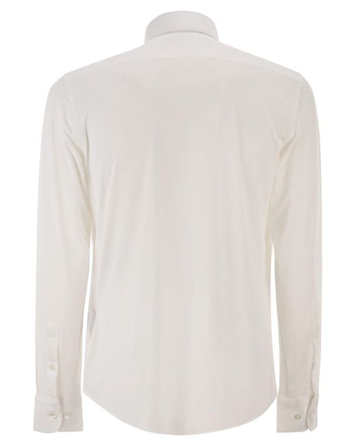 Rrd White Stretch Oxford Shirt for men