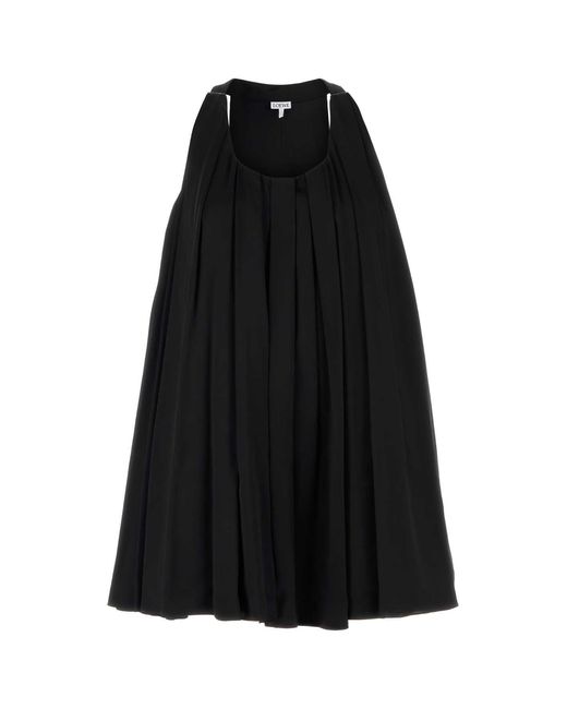 Loewe Black Satin Mini Dress