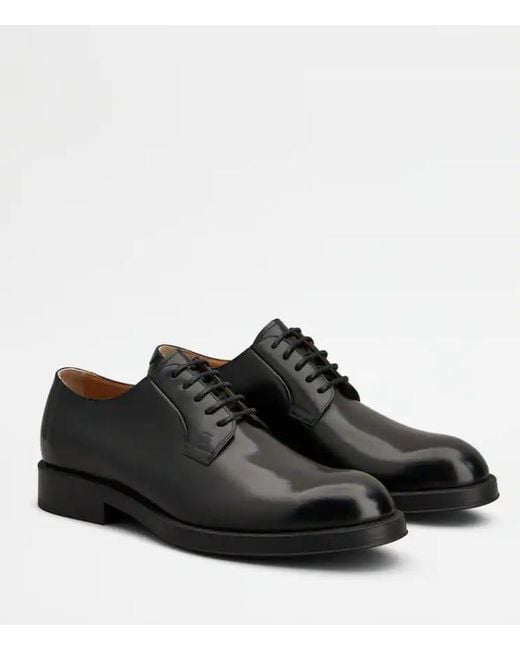 Tod's Black Leather Lace Up