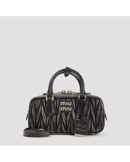 Miu Miu Black Mini Bauletto Leather Shoulder Bag