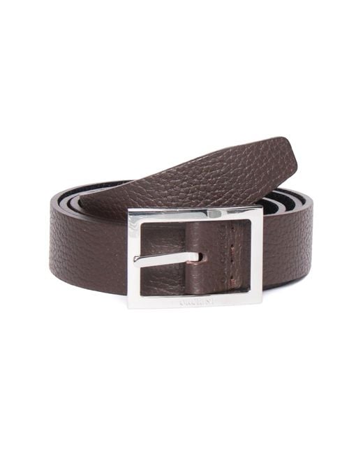 Claudio Orciani Brown Textured Calf Rectangular Belt
