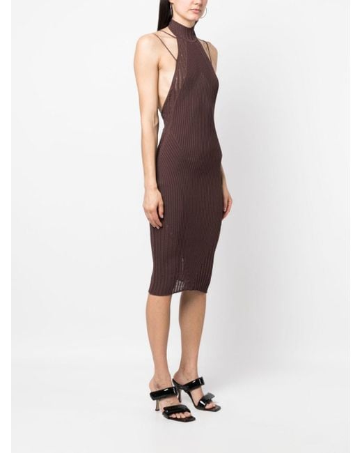 ANDREA ADAMO Purple Dresses Beige
