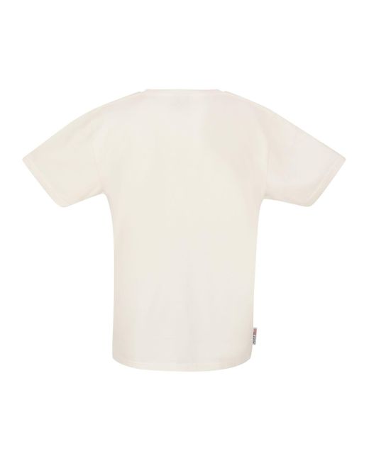 Autry White Ikonische Baumwoll -Crew -Nacken -T -Shirt