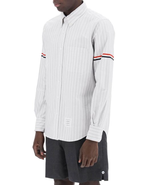 Chemise à rayures à rayures Thom Browne pour homme en coloris White