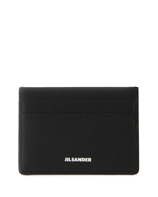 Jil Sander Black Leather Card Holder
