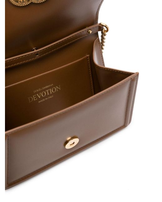 Dolce & Gabbana Toewijding Kleine Lederen Handtas in het Brown