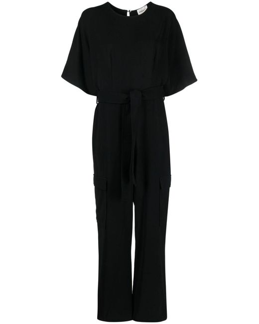 P.A.R.O.S.H. Black Wide-Leg Cargo Jumpsuit