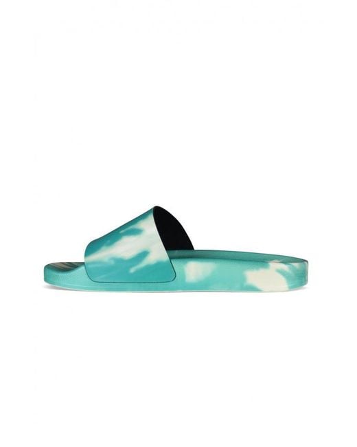 Off-White c/o Virgil Abloh Green Tie-Dye Pool Slides