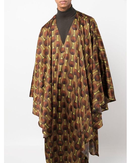 OZWALD BOATENG Natural Printed Silk Kaftan