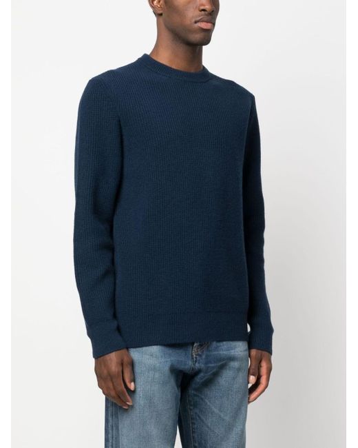 Ballantyne Blue Crew-Neck Wool Jumper for men