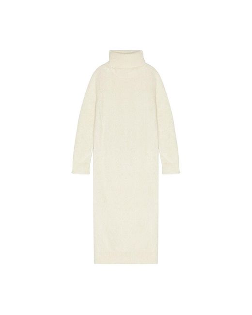 Saint Laurent Extra langer Mohair -Pullover in White für Herren