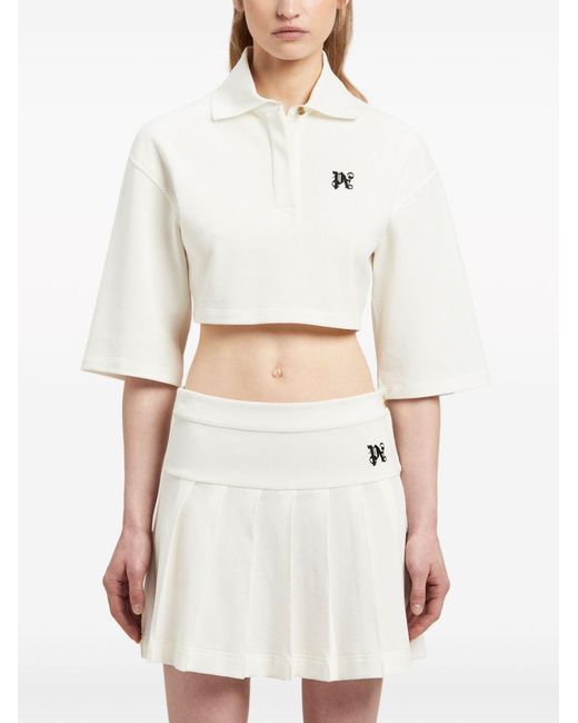 Palm Angels "monogram Bijgesneden" Poloshirt in het White