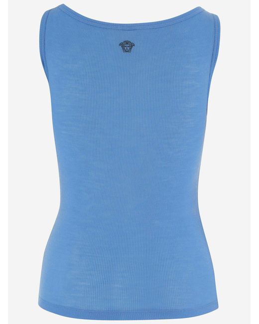 Versace Blue Wool Top