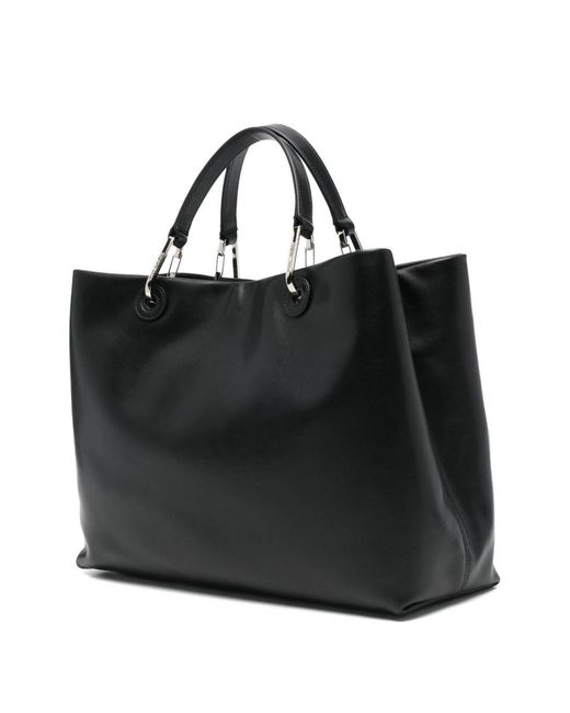 Emporio Armani Black Myea Medium Shopping Bag