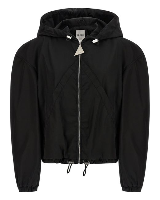 Le bombardier du capot Attico Maxi Hood The Attico en coloris Black