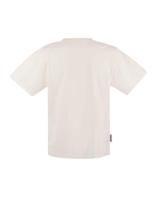 Autry Crew Neck Cotton T -shirt in het White