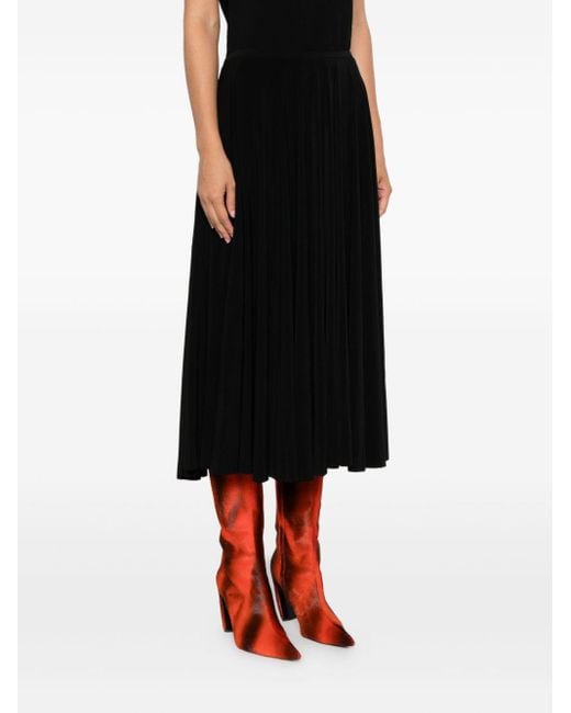 Falda midi plisada Norma Kamali de color Black