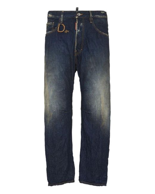 DSquared² Blue Pants 5 Pockets for men