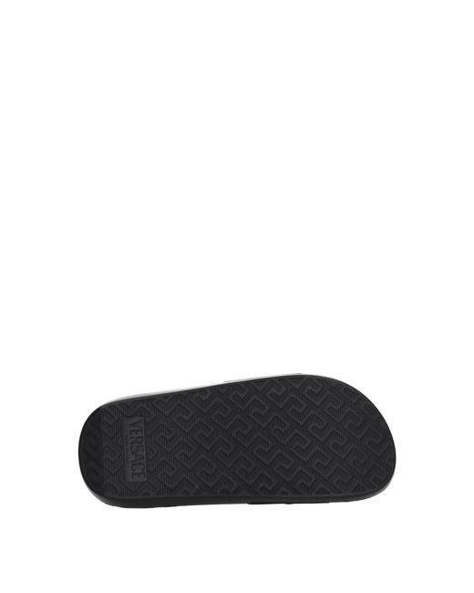 Versace Black Logo Slide Sandals