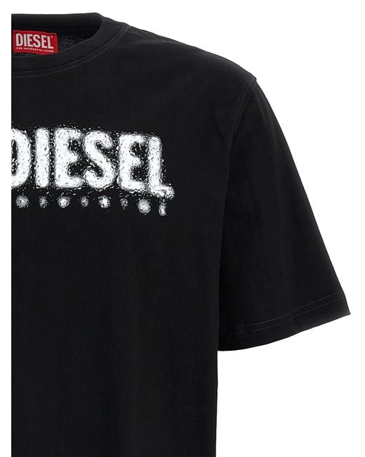 【DIESEL】t-adjust-k14 Men's T-shirt with splashed-effect logo | Black | Diesel