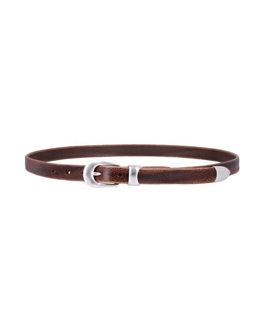 Our Legacy Brown Leather Belt With Metal Buckle